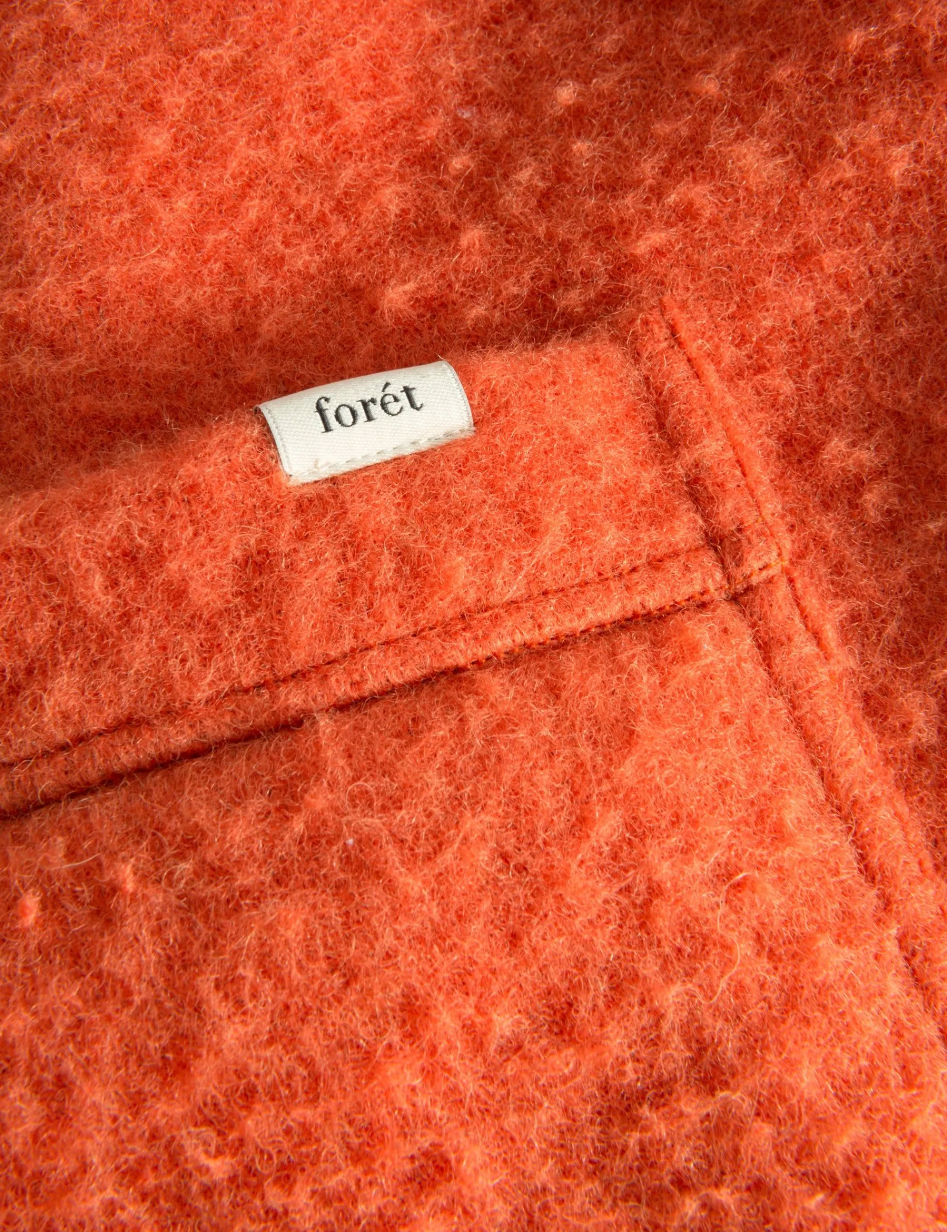 Men Forét Overshirts-Stay Wool Overshirt-Mandarine