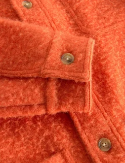 Men Forét Overshirts-Stay Wool Overshirt-Mandarine