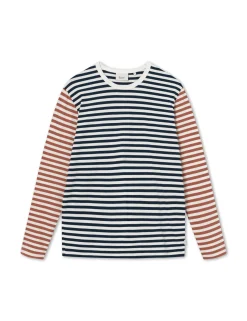 Men Forét T-Shirts-Throw Longsleeve-Navy/Brick