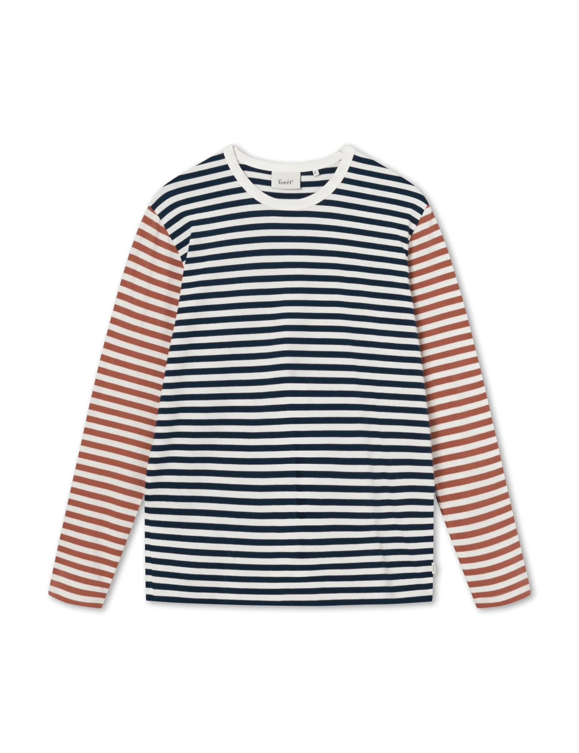 Men Forét T-Shirts-Throw Longsleeve-Navy/Brick