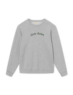 Men Forét Sweatshirts-Tide Sweatshirt-Lt Grey Mel/ Dk Green
