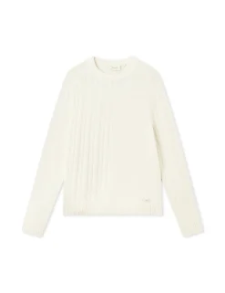 Men Forét Knitwear-Tundra Wool Cable Knit-Cloud