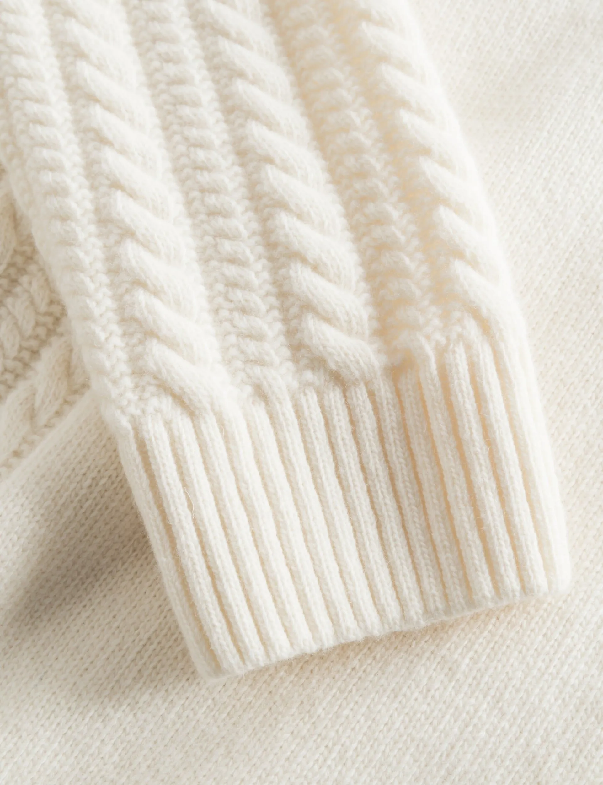 Men Forét Knitwear-Tundra Wool Cable Knit-Cloud