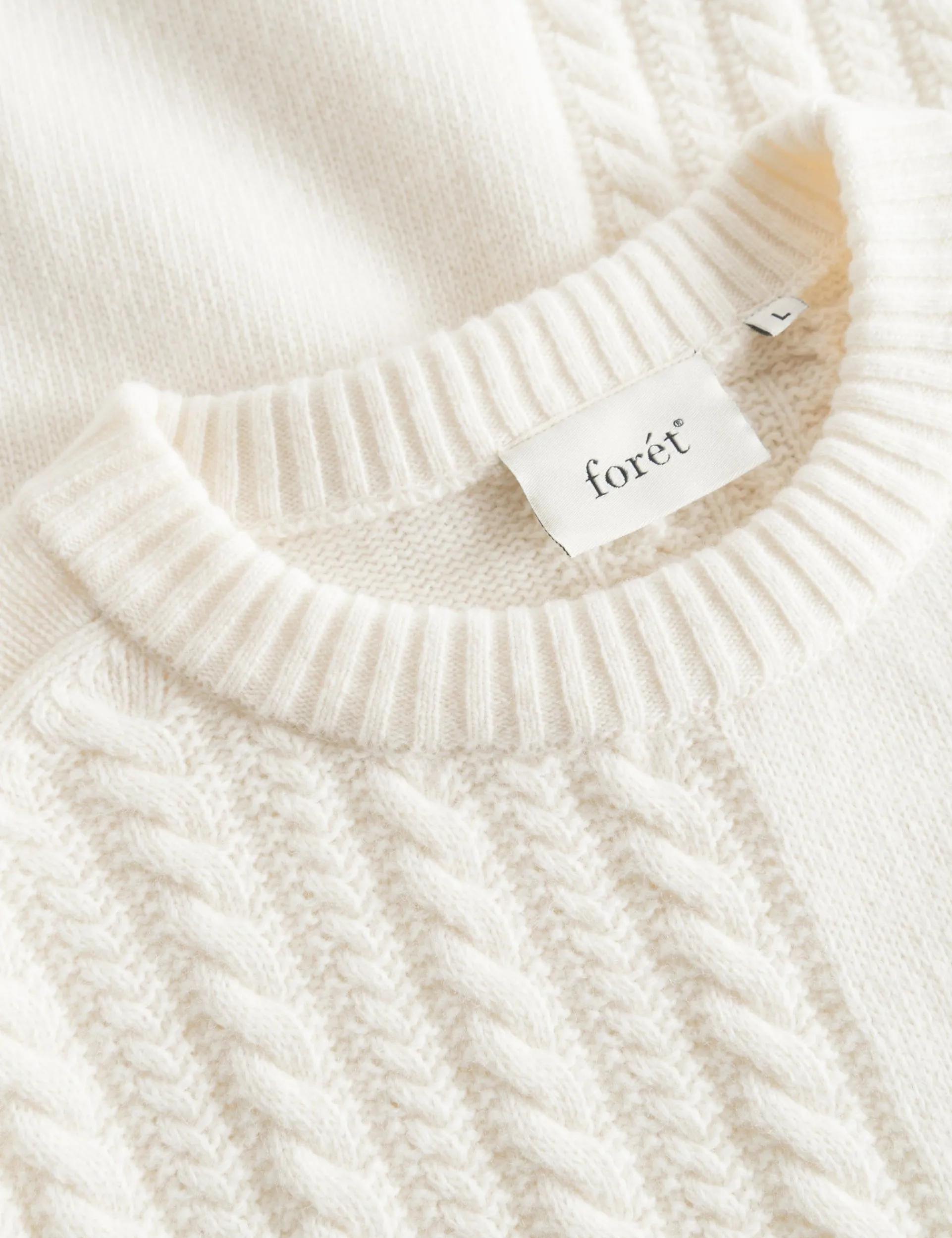 Men Forét Sweatshirts-Tundra Wool Cable Knit-Cloud