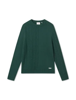 Men Forét Knitwear-Tundra Wool Cable Knit-Dark Green