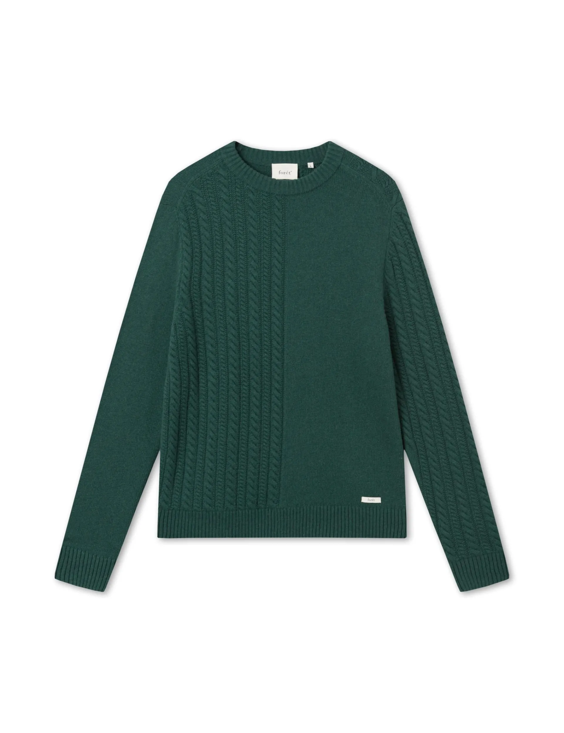 Men Forét Knitwear-Tundra Wool Cable Knit-Dark Green