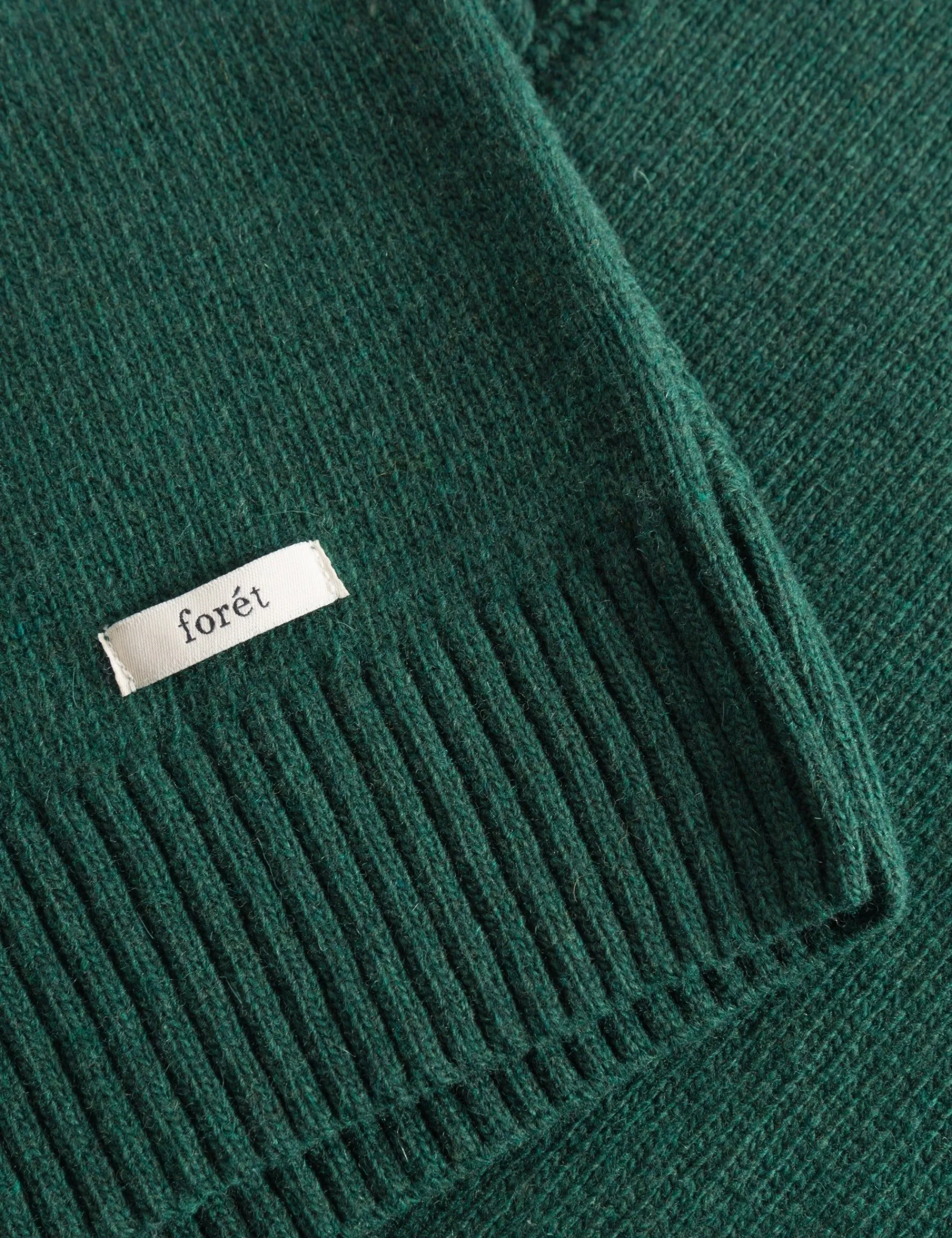 Men Forét Sweatshirts-Tundra Wool Cable Knit-Dark Green