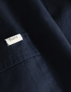 Men Forét Overshirts-Valley Unconstructed Blazer-Navy