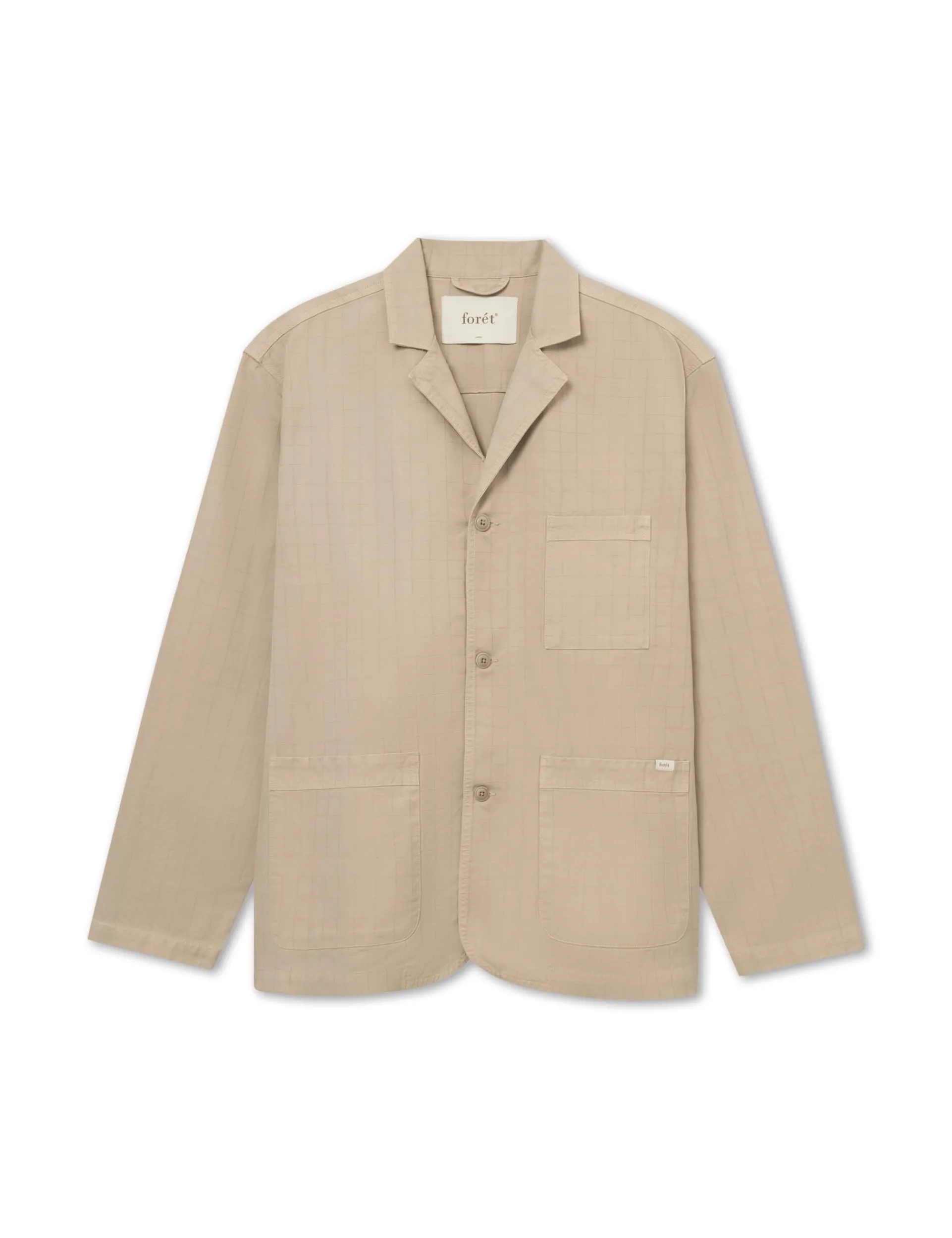 Men Forét Shirts-Valley Unconstructed Blazer-Khaki
