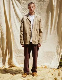 Men Forét Shirts-Valley Unconstructed Blazer-Khaki