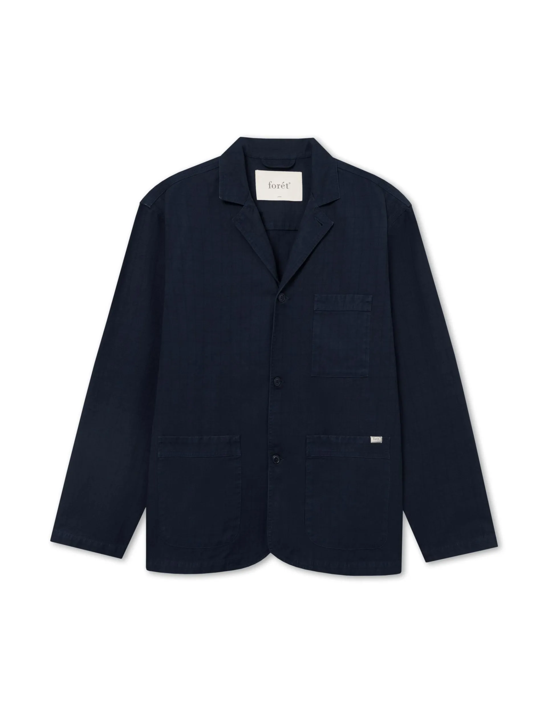 Men Forét Shirts-Valley Unconstructed Blazer-Navy