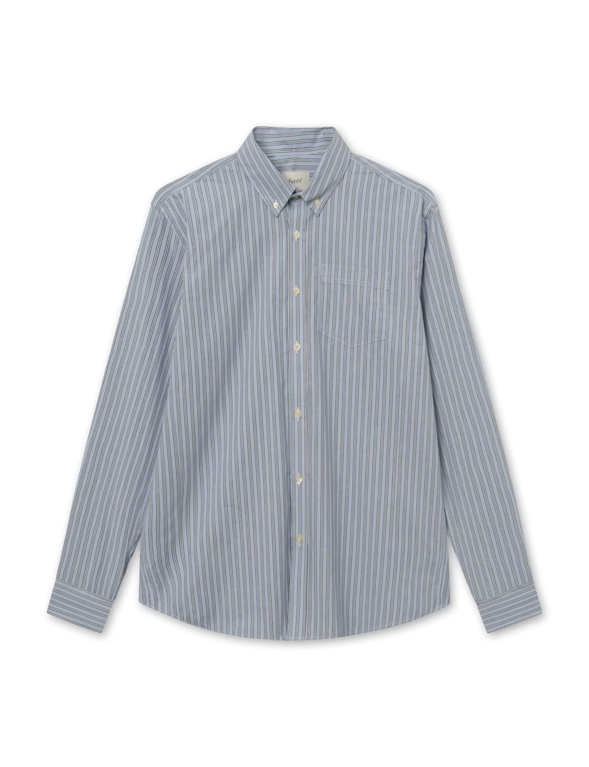 Men Forét Shirts-Vision Shirt-Light Blue/Navy