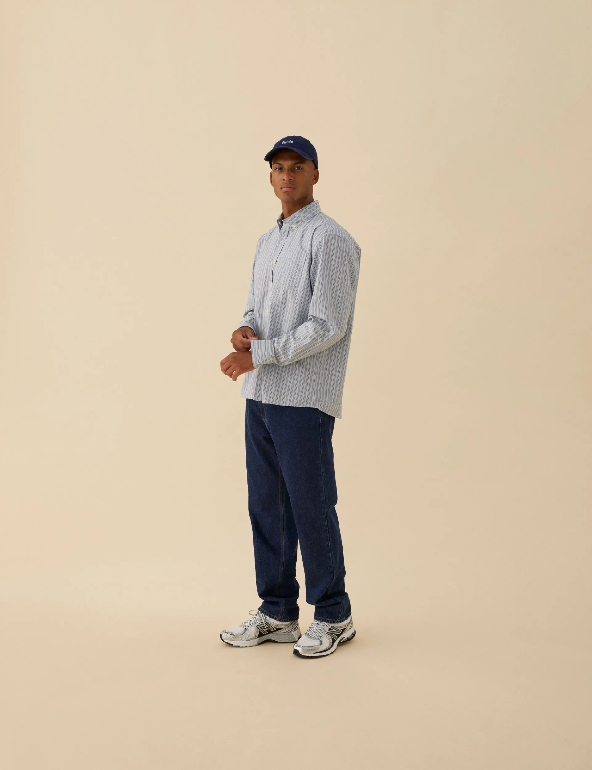 Men Forét Shirts-Vision Shirt-Light Blue/Navy