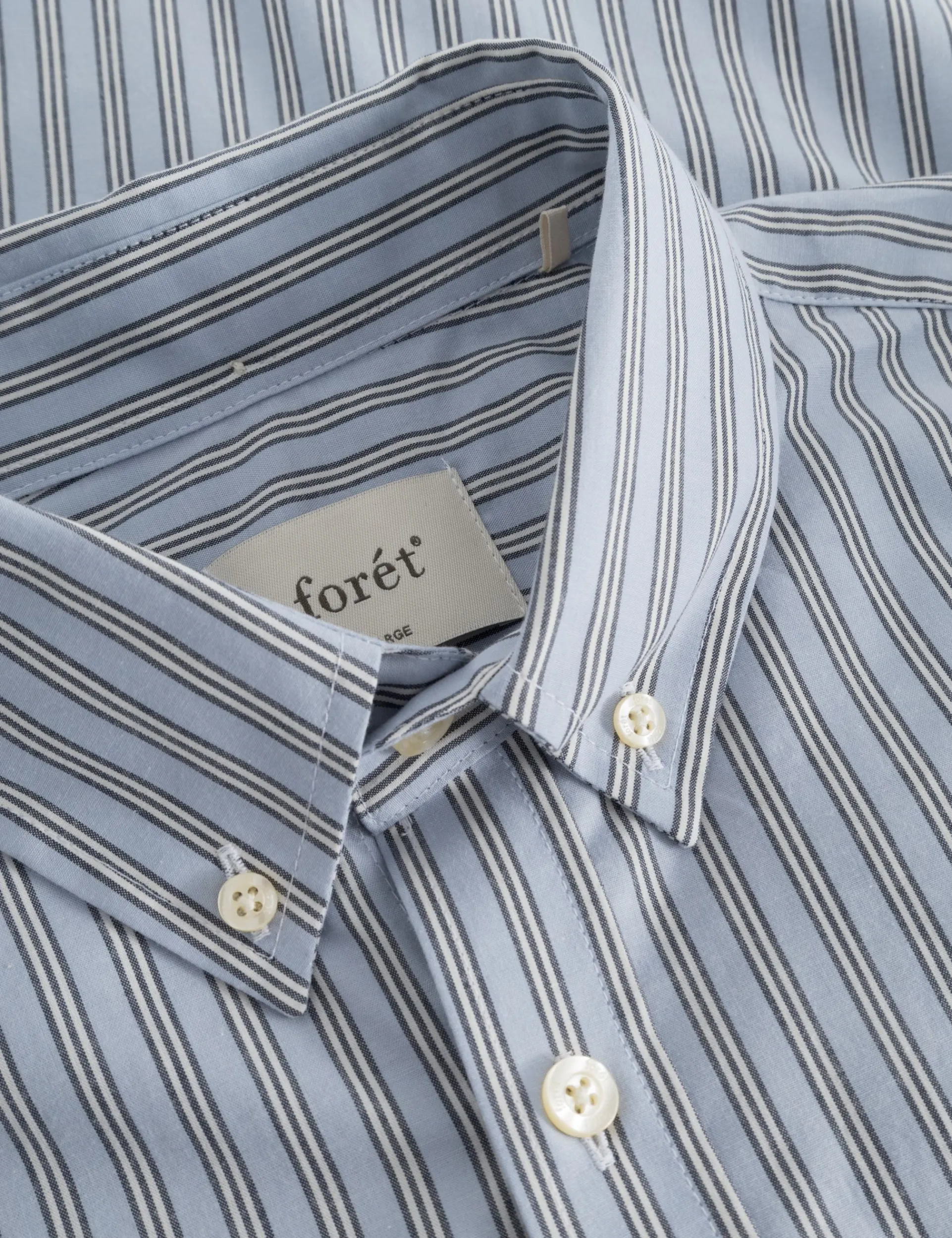 Men Forét Shirts-Vision Shirt-Light Blue/Navy