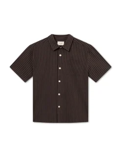 Men Forét Shirts-Vole Seerscuker Ss Shirt-Deep Brown