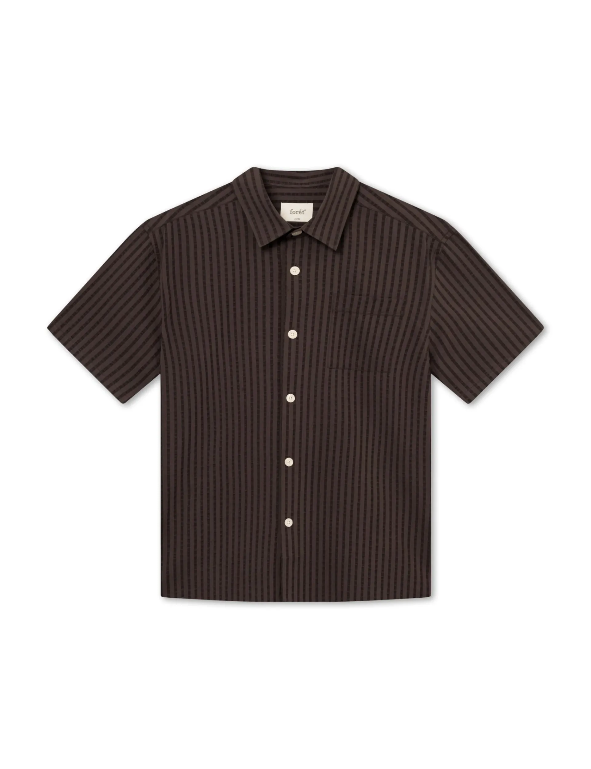 Men Forét Shirts-Vole Seerscuker Ss Shirt-Deep Brown