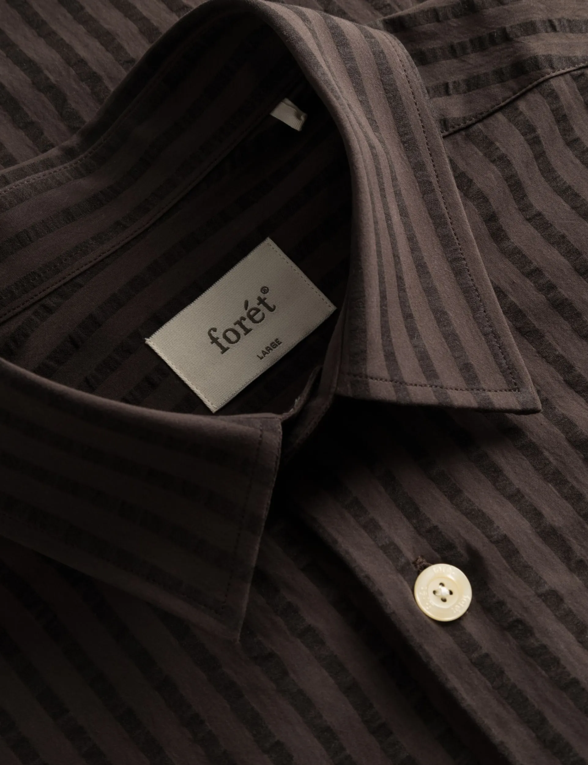 Men Forét Shirts-Vole Seerscuker Ss Shirt-Deep Brown