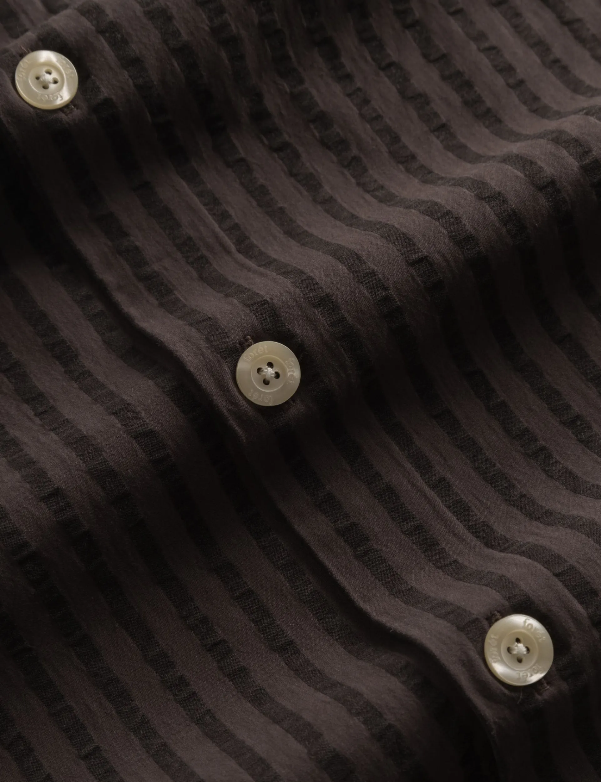 Men Forét Shirts-Vole Seerscuker Ss Shirt-Deep Brown