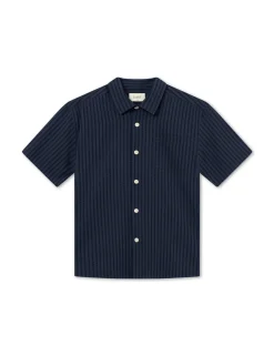 Men Forét Shirts-Vole Seerscuker Ss Shirt-Navy