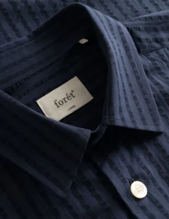 Men Forét Shirts-Vole Seerscuker Ss Shirt-Navy