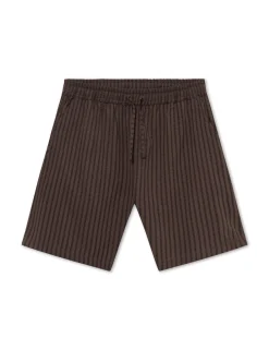 Men Forét Shorts-Vole Seersucker Shorts-Deep Brown