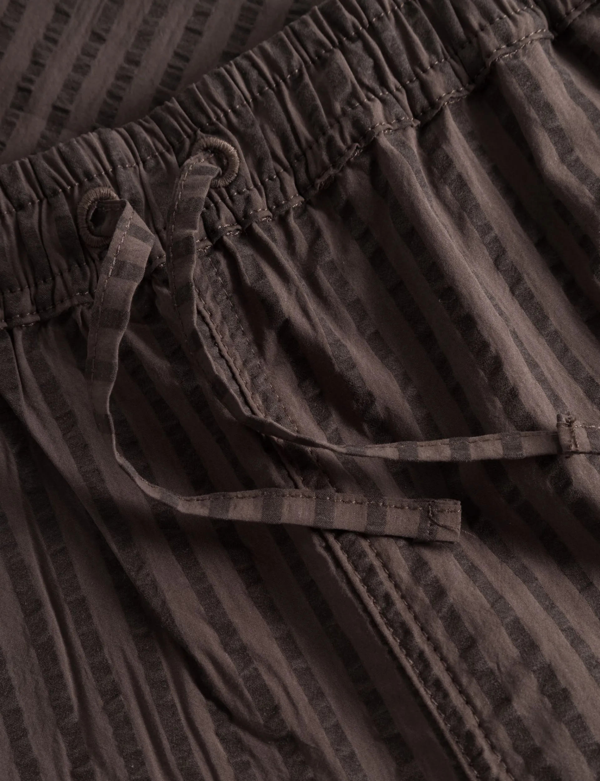 Men Forét Shorts-Vole Seersucker Shorts-Deep Brown
