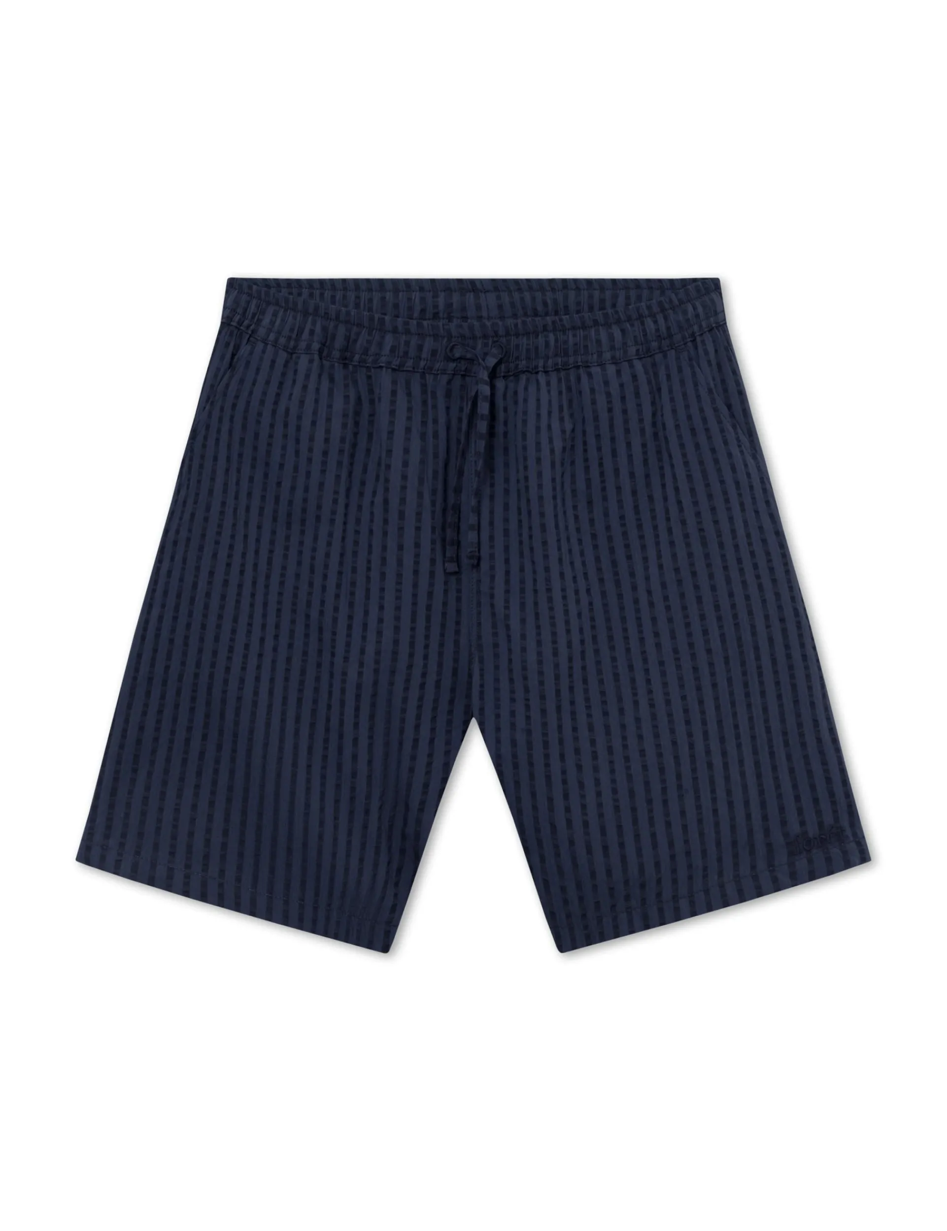 Men Forét Shorts-Vole Seersucker Shorts-Navy