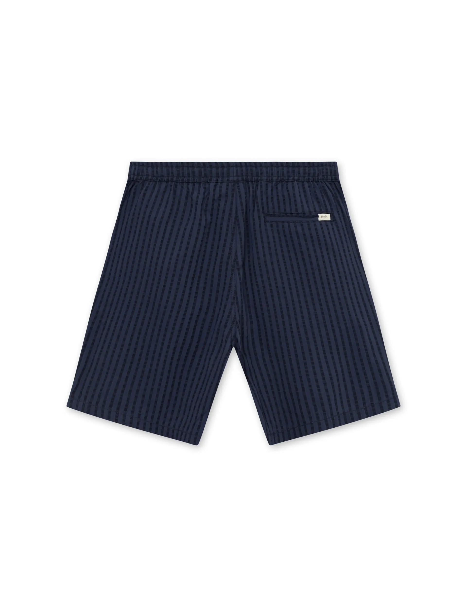 Men Forét Shorts-Vole Seersucker Shorts-Navy
