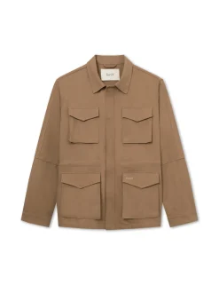 Men Forét Overshirts-Yoke Field Jacket-Khaki