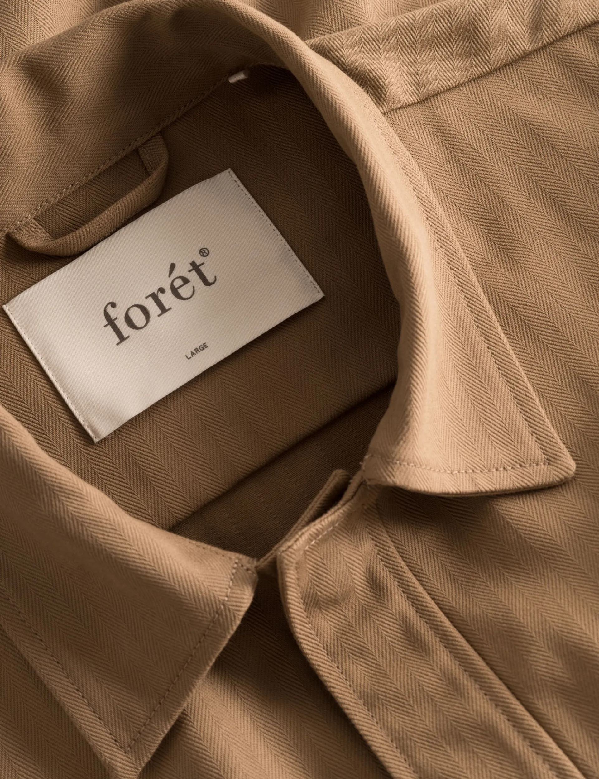 Men Forét Overshirts-Yoke Field Jacket-Khaki