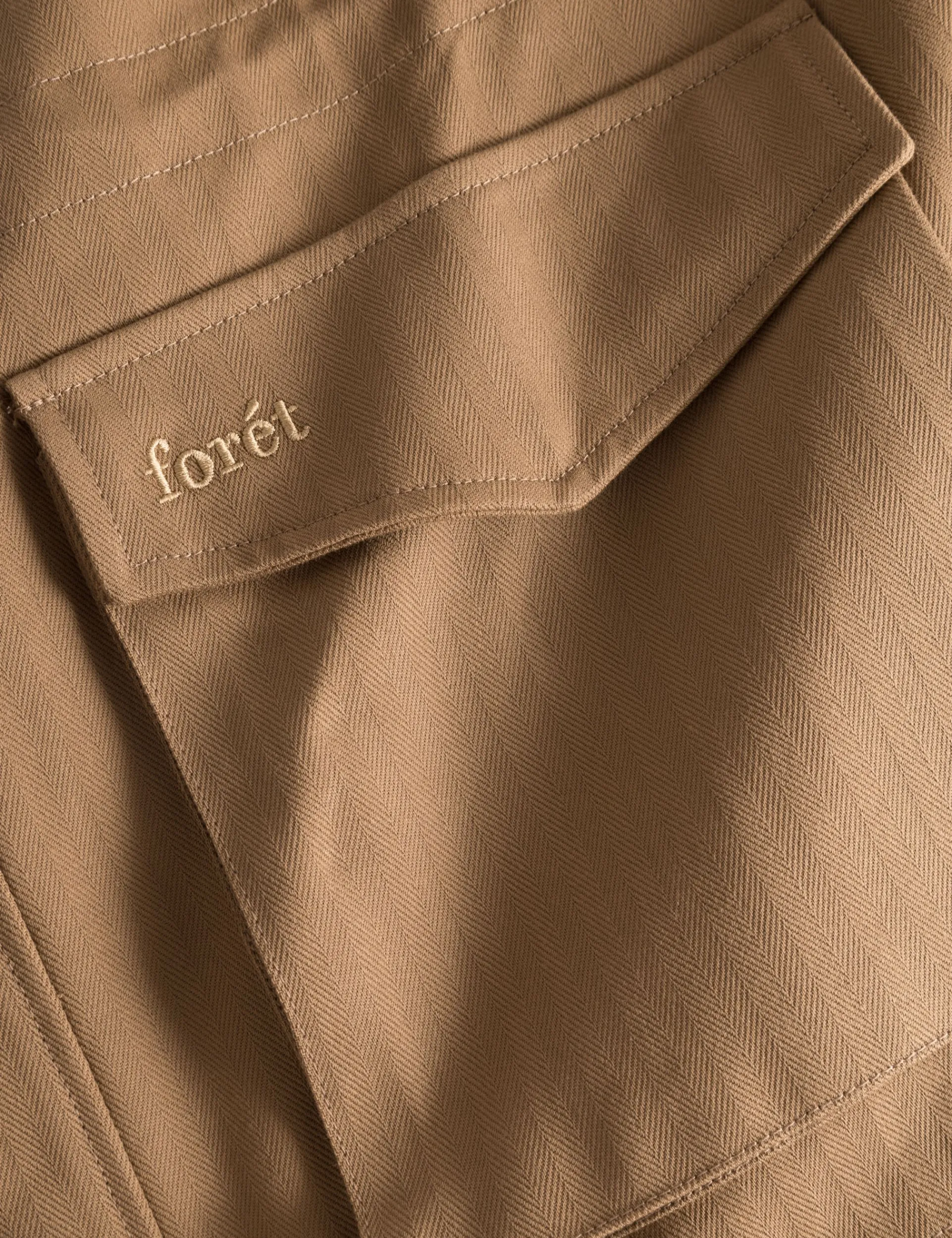 Men Forét Jackets-Yoke Field Jacket-Khaki