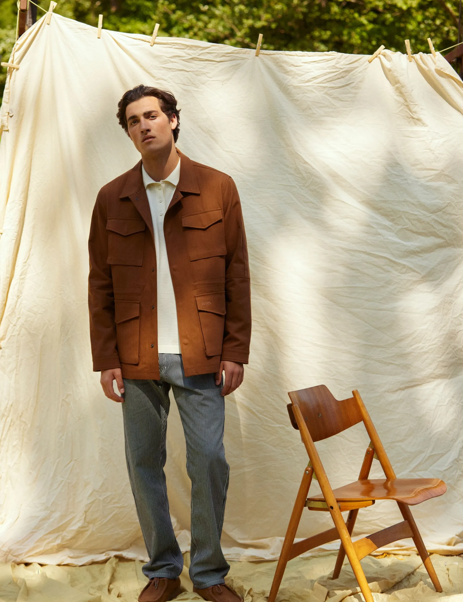 Men Forét Jackets-Yoke Field Jacket-Rubber